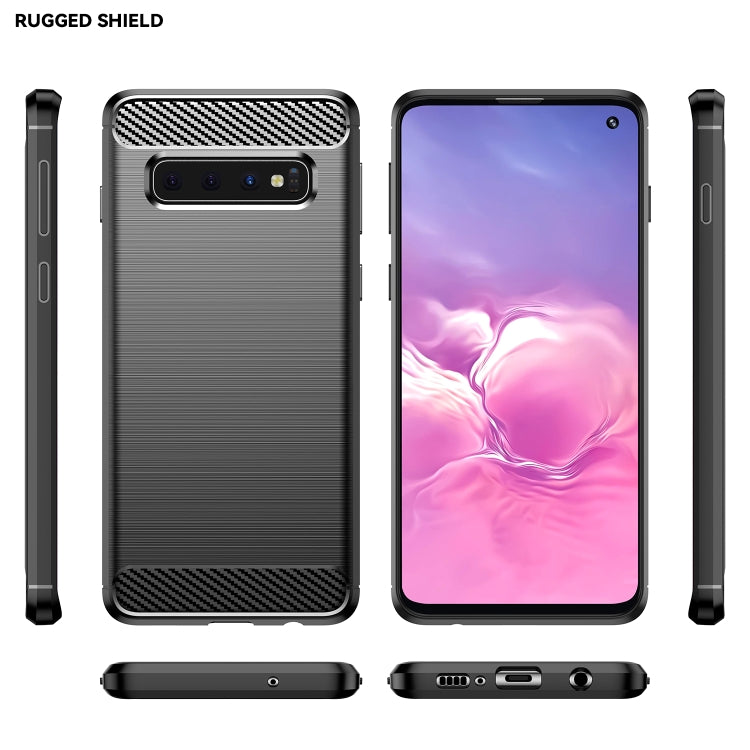 Brushed Texture Carbon Fiber TPU Case for Galaxy S10, For Galaxy S10, For Samsung Galaxy S10